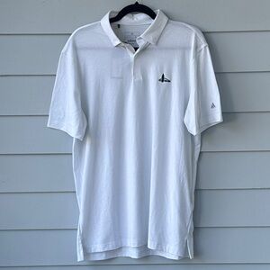 NWT Men’s Adidas White Go To Polo Shirt w/ Logos